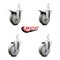 Service Caster 4 Inch Gray Poly Swivel 3/4 Inch Square Stem Caster Total Lock Brakes SCC, 2PK SCC-SQTTL20S414-PPUB-GRY-34-2-S-2 - alternate 3